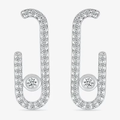 1/4 CT. T.W. Natural White Diamond Sterling Silver 18mm Stud Earrings