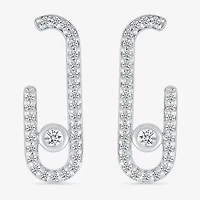 1/4 CT. T.W. Natural White Diamond Sterling Silver 18mm Stud Earrings