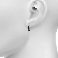 Womens 1/ CT. T.W. Natural Black Diamond Sterling Silver Paperclip Drop Earrings