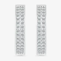 Womens 1/3 CT. T.W. Natural White Diamond Sterling Silver 18mm Hoop Earrings