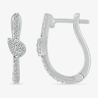 Womens 1/3 CT. T.W. Natural White Diamond Sterling Silver 20mm Pear Hoop Earrings