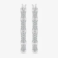 Womens / CT. T.W. Natural White Diamond Sterling Silver 25mm Hoop Earrings