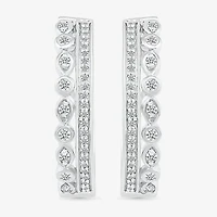 Womens 1/4 CT. T.W. Natural White Diamond Sterling Silver 20mm Hoop Earrings