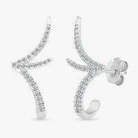 1/5 CT. Natural White Diamond Sterling Silver 20.8mm Stud Earrings