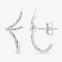 1/5 CT. Natural White Diamond Sterling Silver 20.8mm Stud Earrings
