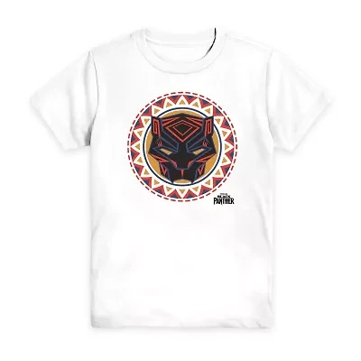 Disney Collection Little & Big Kid Boys Crew Neck Short Sleeve Regular Fit Black Panther Graphic T-Shirt