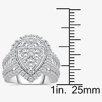 4 CT.T.W. Natural Diamond Pear Shape Side Stone Halo Engagement Ring 10K or 14K White Gold