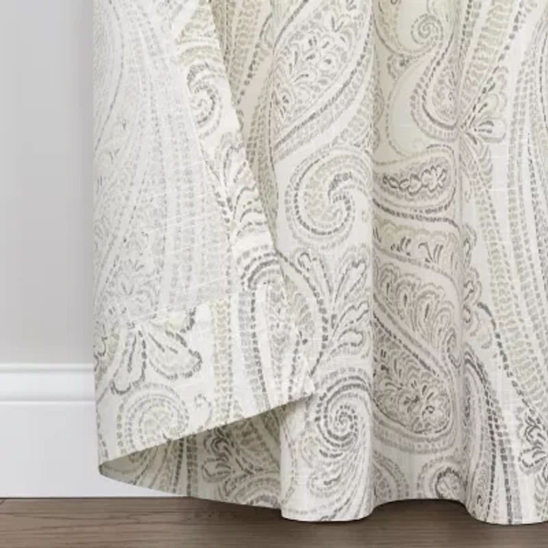 Fieldcrest Arden Soft Paisley Print Grommet Top Sheer Single Curtain Panel