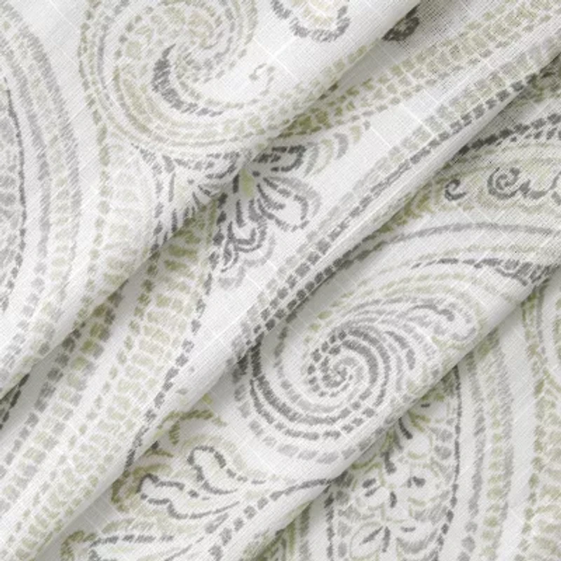 Fieldcrest Arden Soft Paisley Print Grommet Top Sheer Single Curtain Panel