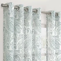 Fieldcrest Arden Soft Paisley Print Grommet Top Sheer Single Curtain Panel