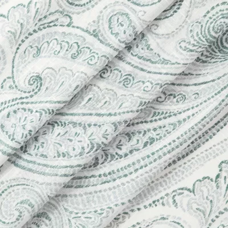 Fieldcrest Arden Soft Paisley Print Grommet Top Sheer Single Curtain Panel