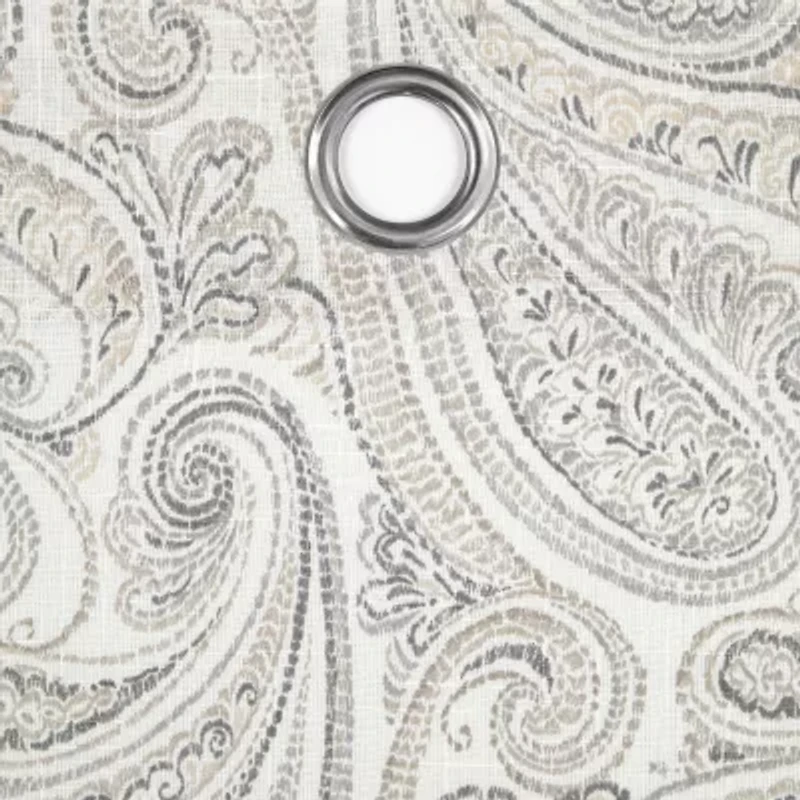 Fieldcrest Arden Soft Paisley Print Grommet Top Sheer Single Curtain Panel