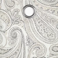 Fieldcrest Arden Soft Paisley Print Grommet Top Sheer Single Curtain Panel