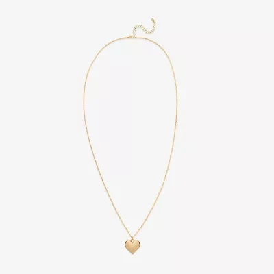 Bijoux Bar Delicates Gold Tone Womens Heart 32 Inch Pendant Necklace