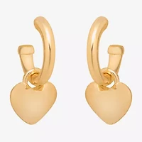 Bijoux Bar Delicates Womens 23.1mm Heart Hoop Earrings