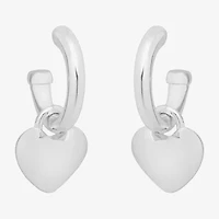 Bijoux Bar Delicates Womens 23.1mm Heart Hoop Earrings