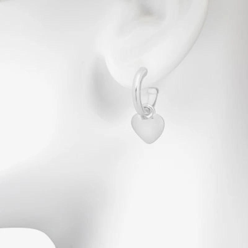 Bijoux Bar Delicates Womens 23.1mm Heart Hoop Earrings