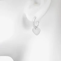 Bijoux Bar Delicates Womens 23.1mm Heart Hoop Earrings