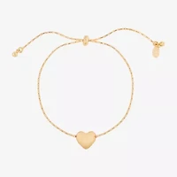 Bijoux Bar Delicates Gold Tone Womens Heart Bolo Bracelet