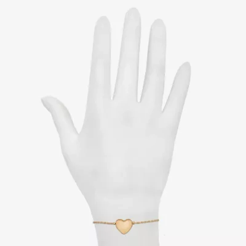 Bijoux Bar Delicates Gold Tone Womens Heart Bolo Bracelet