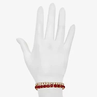 Bijoux Bar Delicates Gold Tone Womens 2-pc. Multi Color Glass Bracelet Set