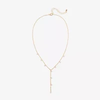 Bijoux Bar Delicates Gold Tone Womens Cubic Zirconia 16 Inch Y Necklace