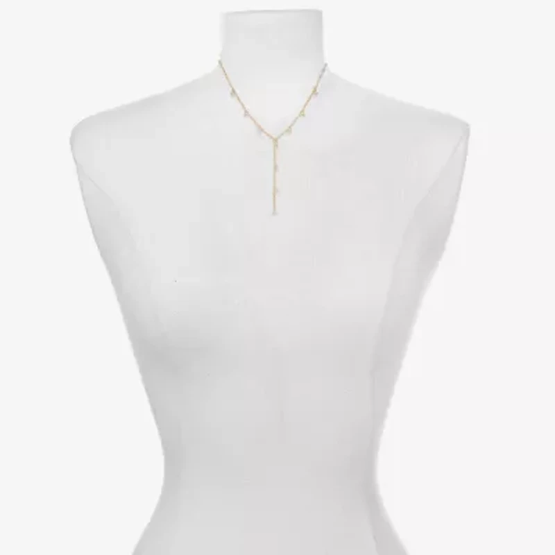 Bijoux Bar Delicates Gold Tone Womens Cubic Zirconia 16 Inch Y Necklace