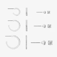 Bijoux Bar Delicates Womens Glass Round 6 Pair Earring Set