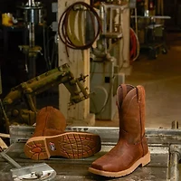 Justin Mens Work Stampede Square Toe Boots