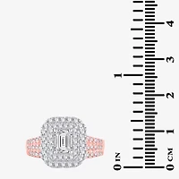Signature By Modern Bride 1 1/2 CT. T.W. Lab-Grown (H-I / SI1-SI2) Diamond 10K or 14K Gold Emerald Halo Bridal Set