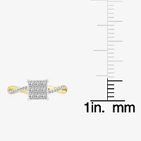 Womens 1/2 CT. T.W. Natural White Diamond 10K Gold Bypass  Engagement Ring