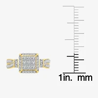 Womens Natural White Diamond 10K Gold Halo Engagement Ring
