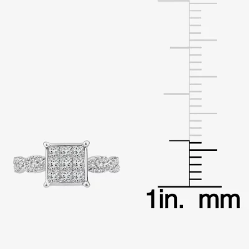 Womens 1 1/ CT. T.W. Natural White Diamond 10K Gold Engagement Ring