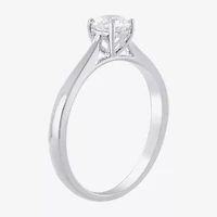 (I-J / I1) Womens 1/2 CT. Lab Grown White Diamond 10K White Gold Round Solitaire Engagement Ring