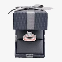 (H-I / SI1-SI2) Signature By Modern Bride Princess Cut Womens 3 CT. T.W. Lab Grown White Diamond 14K Gold Bridal Set