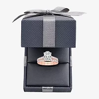 (H-I / SI1-SI2) Signature By Modern Bride Womens 3 CT. T.W. Lab Grown White Diamond 14K Gold Oval Bridal Set