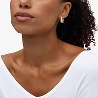 Womens 14K Gold 19.2mm Square Hoop Earrings