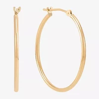 Womens 14K Gold 28mm Round Hoop Earrings
