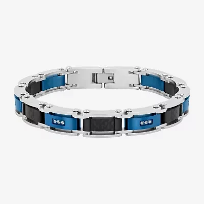 (H / Si2-I1) Mens Stainless Steel Solid 8 1/2 Inch Link Bracelet