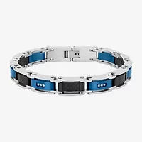 (H / Si2-I1) Mens Stainless Steel Solid 8 1/2 Inch Link Bracelet
