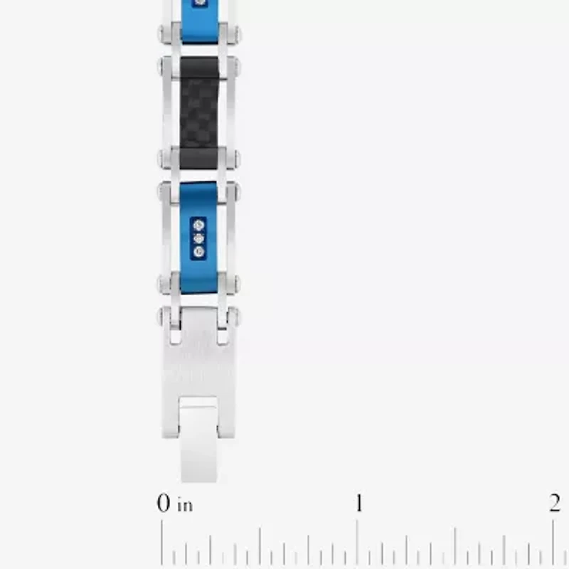 (H / Si2-I1) Mens Stainless Steel Solid 8 1/2 Inch Link Bracelet