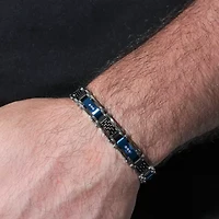 (H / Si2-I1) Mens Stainless Steel Solid 8 1/2 Inch Link Bracelet