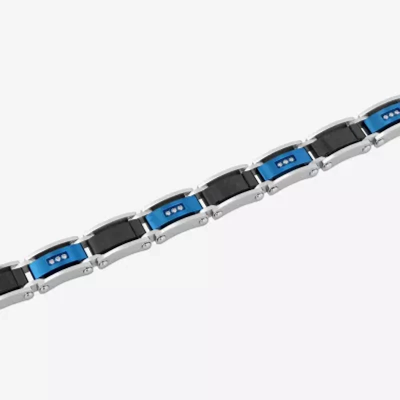 (H / Si2-I1) Mens Stainless Steel Solid 8 1/2 Inch Link Bracelet