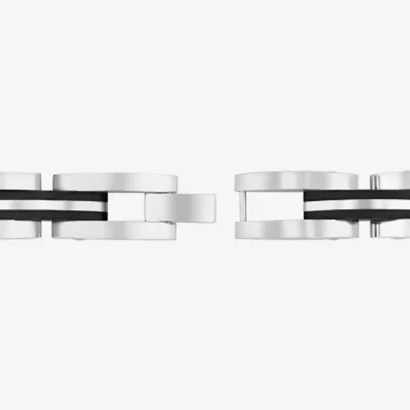 Mens Stainless Steel Solid 8 1/2 Inch Link Bracelet