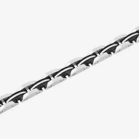 Mens Stainless Steel Solid 8 1/2 Inch Link Bracelet