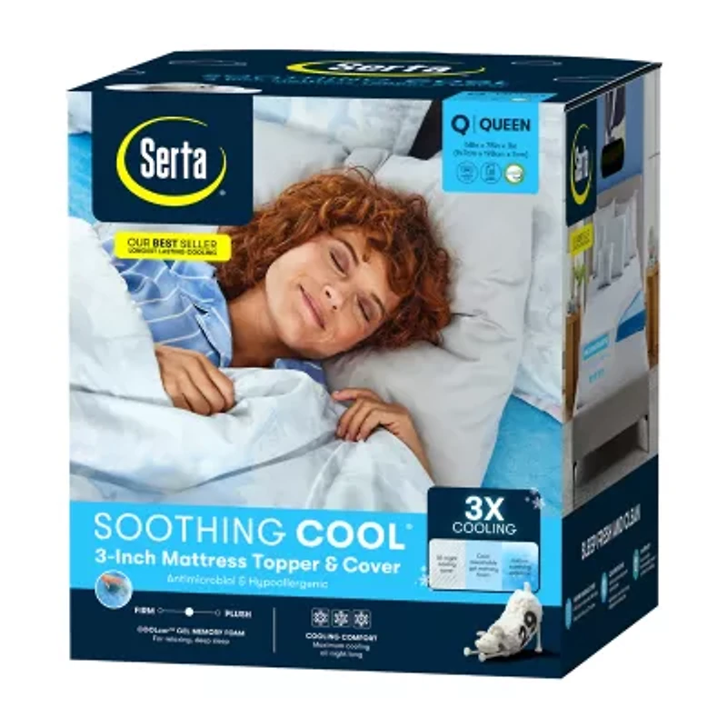 Serta® 3 Soothing Cool Memory Foam Mattress Topper
