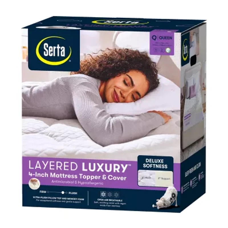 Serta 4 Layered Luxury Memory Foam Mattress Topper