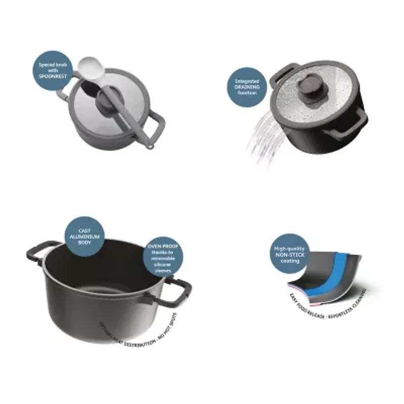 BergHOFF Leo Stone Non-Stick 11-pc. Cookware Set