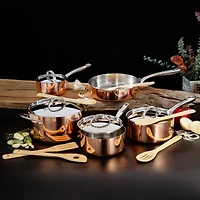 BergHOFF Vintage Tri-Ply Stainless Steel Copper Polished 15-pc. Cookware Set