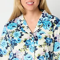 Adonna Womens Fleece Long Sleeve 2-pc. Pajama Sets